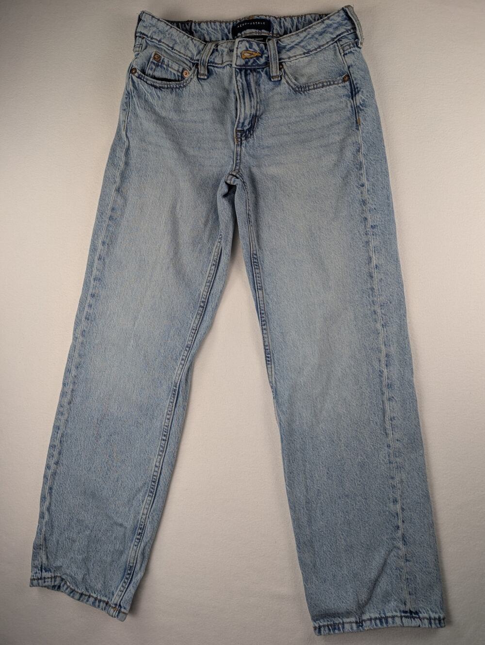 Aeropostale Low Rise Baggy Jeans Light Wash Y2K Denim